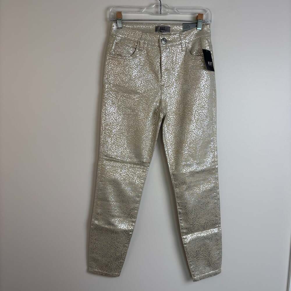 Kut from the Kloth New high rise charlize cigarette leg womens 00 cream silver
